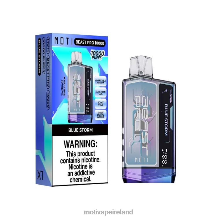 0PR0E38 - Moti vape kit Ireland Blue Storm MOTI Beast Pro Disposable Vape (5%, 10000 Puffs)