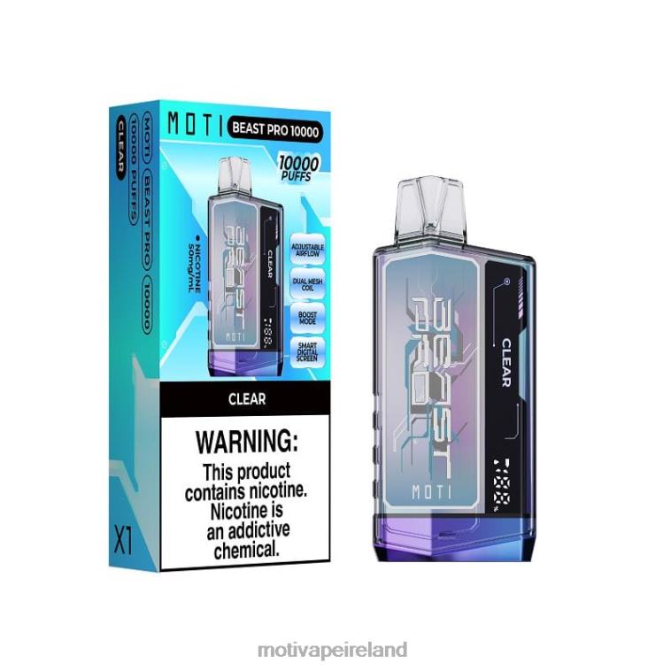 0PR0E41 - Moti vape Ireland Clear MOTI Beast Pro Disposable Vape (5%, 10000 Puffs)
