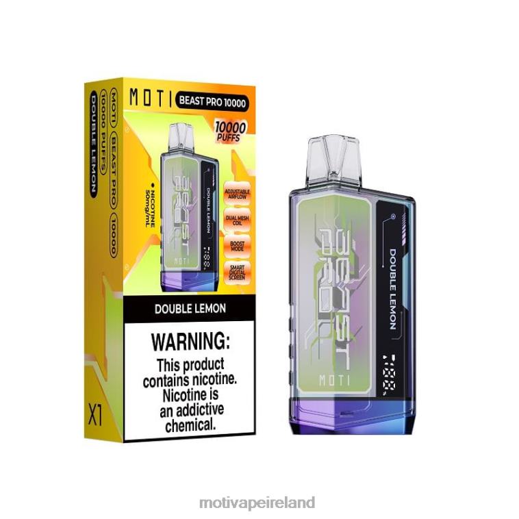 0PR0E43 - Moti vape pods Ireland Double Lemon MOTI Beast Pro Disposable Vape (5%, 10000 Puffs)
