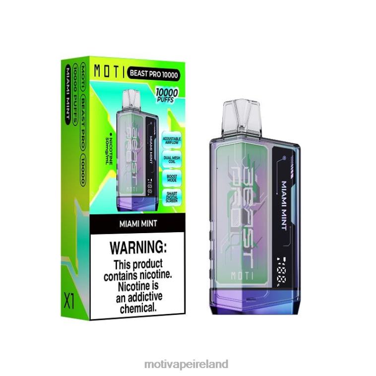 0PR0E48 - Moti vape kit Ireland Miami Mint MOTI Beast Pro Disposable Vape (5%, 10000 Puffs)