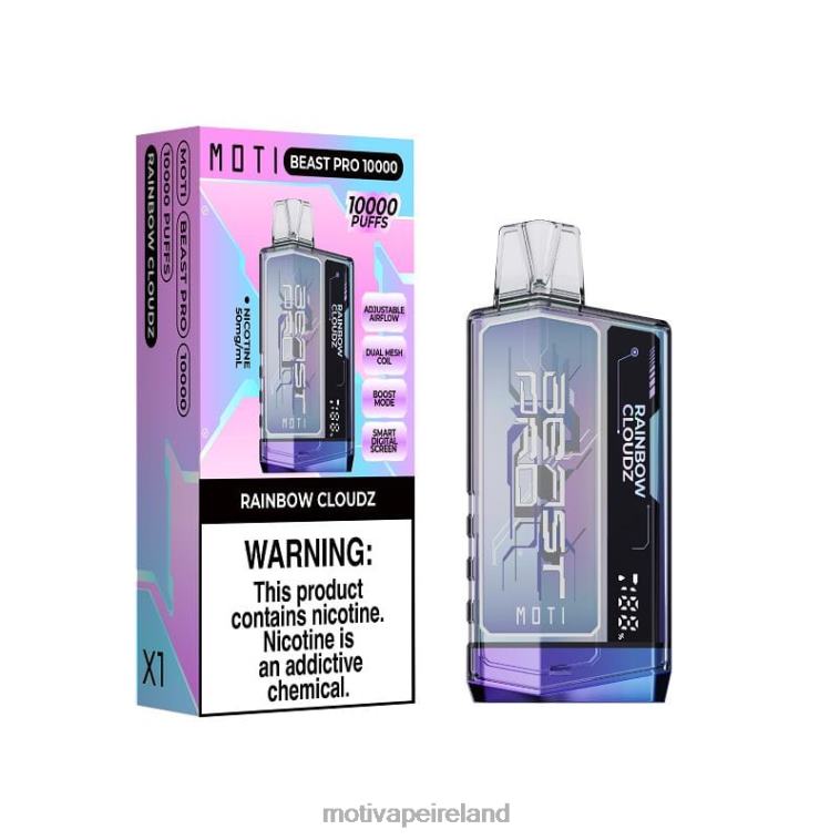 0PR0E49 - Moti vape for sale Rainbow Cloudz MOTI Beast Pro Disposable Vape (5%, 10000 Puffs)