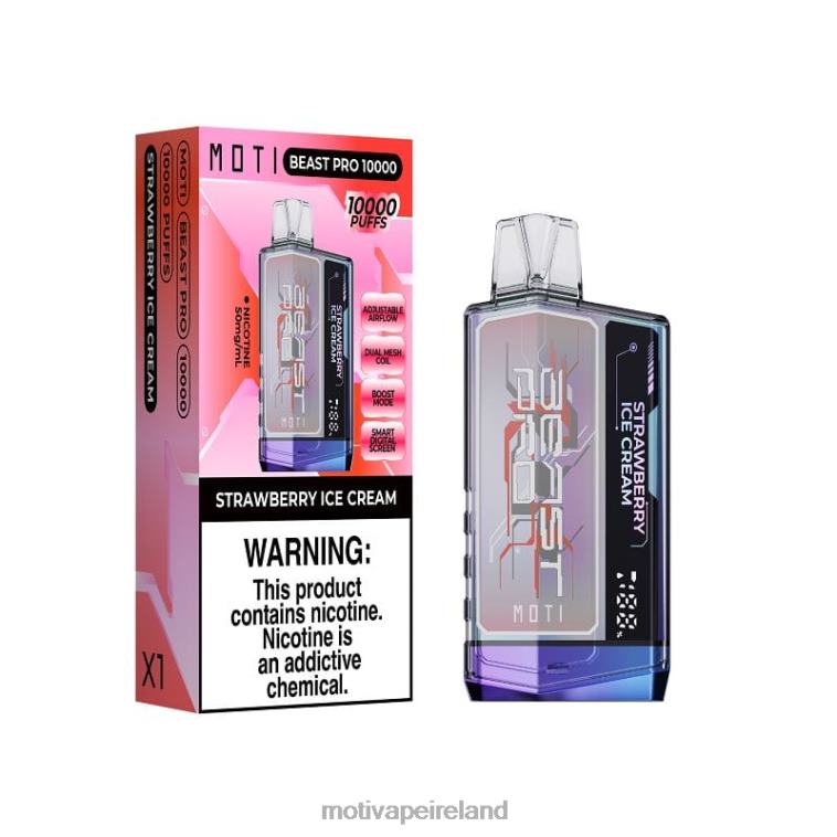 0PR0E50 - Moti vape amazon Strawberry Ice Cream MOTI Beast Pro Disposable Vape (5%, 10000 Puffs)