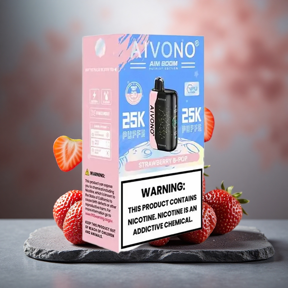 Aivono Aim Boom 25000 Puffs 28ml Disposable Vape Strawberry B Pop