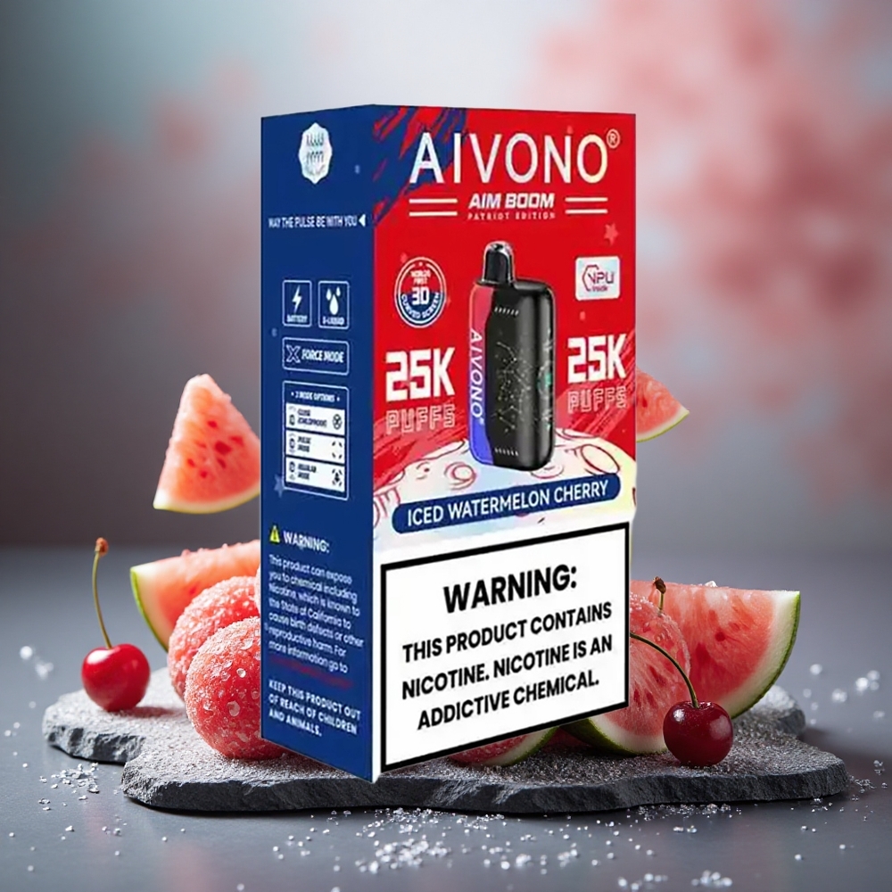 Aivono Aim Boom 25000 Puffs 28ml Iced Watermelon Cherry Disposable Vape