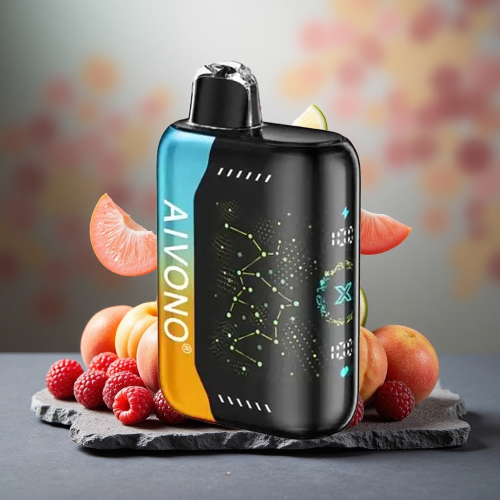 Aivono Aim Boom 25000 Puffs 650mAh Disposable Vape Raspberry Peach Lime