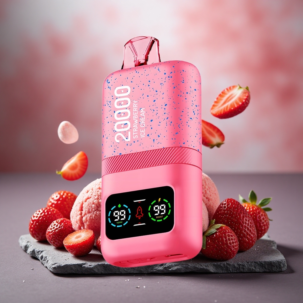 Aivono Aim Magic 20000 Puffs Disposable Vape Strawberry Ice Cream Dual Mesh LCD