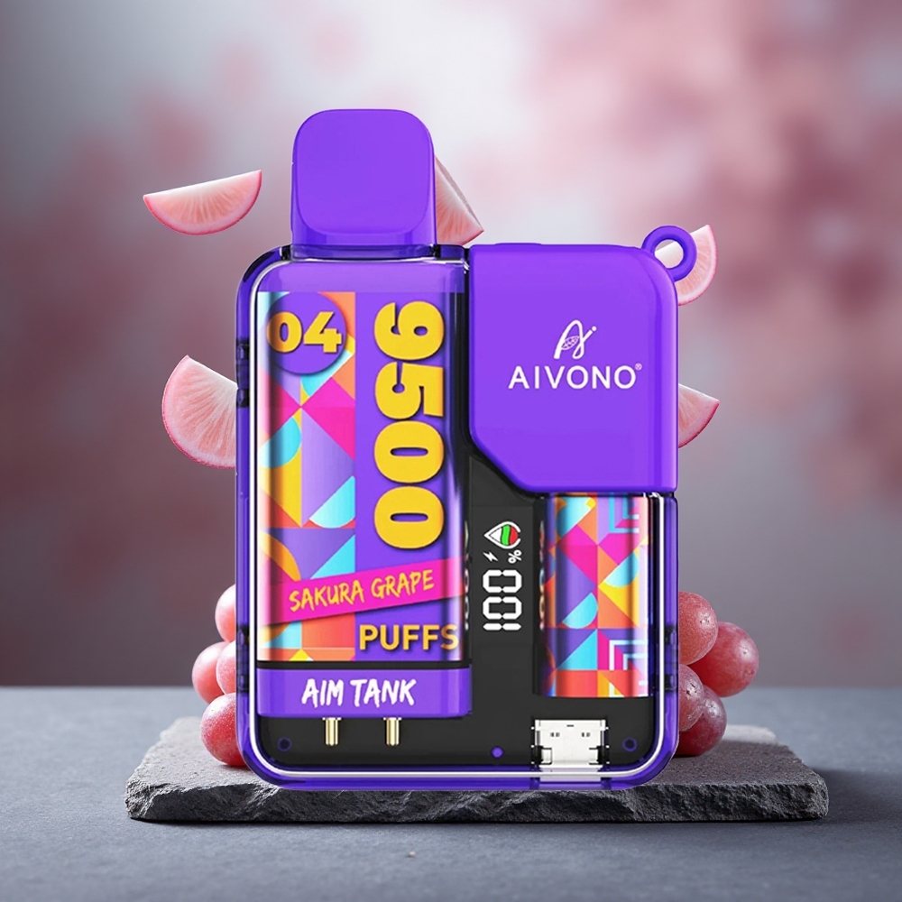 Aivono Aim Tank 9500 Puffs 18ml Sakura Grape Disposable Vape