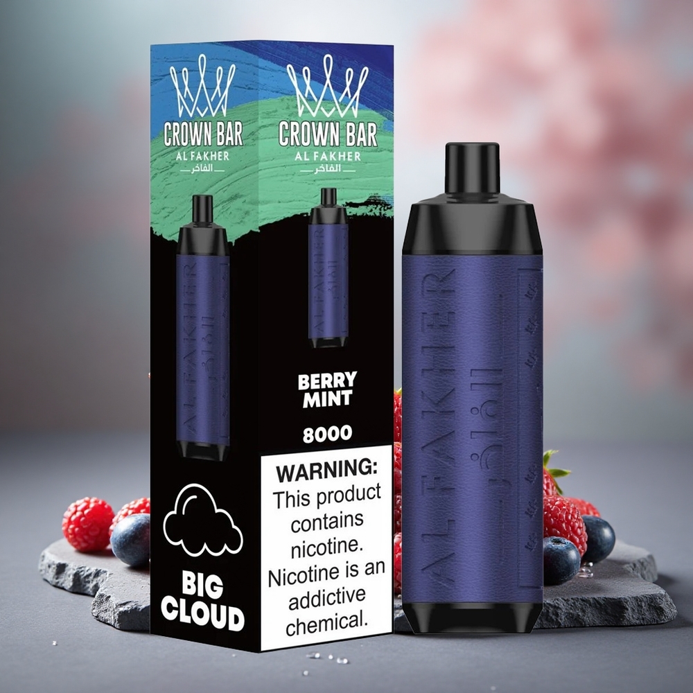 Al Fakher Crown Bar 8000 Crystal 18ml Berry Mint Disposable Vape