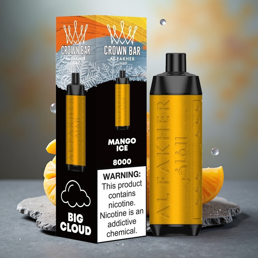 Al Fakher Crown Bar 8000 Crystal Disposable Vape Mango Ice 18ml 8000 Puffs