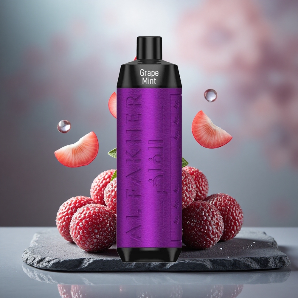 Al Fakher Crown Bar 8000 Crystal Grape Mint 18ml USB-C Disposable Vape