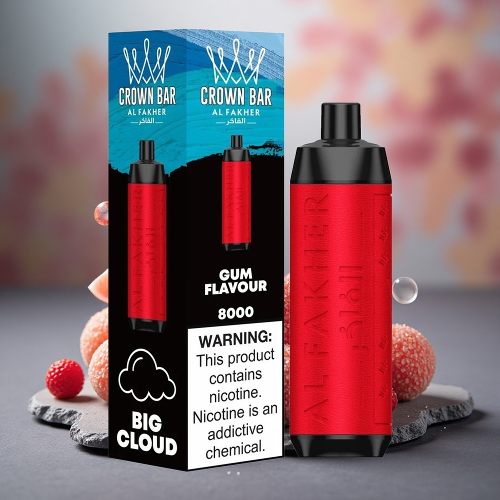 Al Fakher Crown Bar 8000 Crystal USB-C 18ml Gum Flavour Disposable Vape
