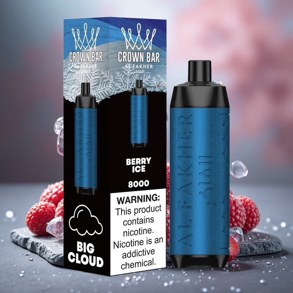 Al Fakher Crown Bar 8000 Crystal USB-C Disposable Vape Berry Ice
