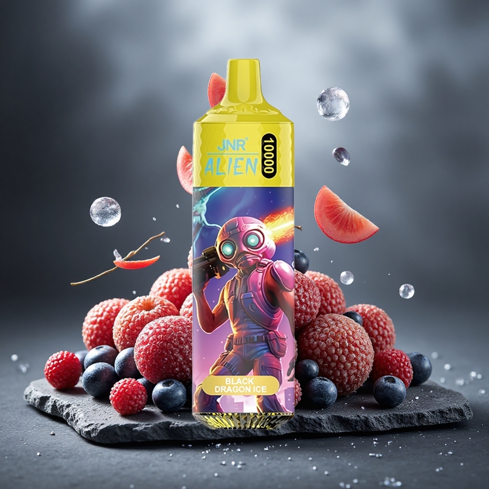JNR Alien 10000 Puffs Disposable Vape Black Dragon Ice RGB LED Type-C