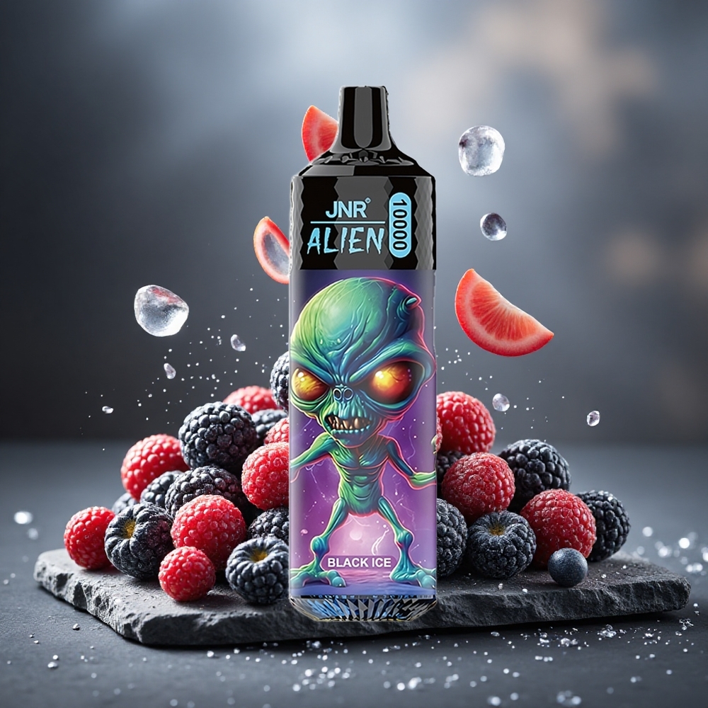 JNR Alien 10000 Puffs Disposable Vape Black Ice with RGB LED & Type-C Quick Charge