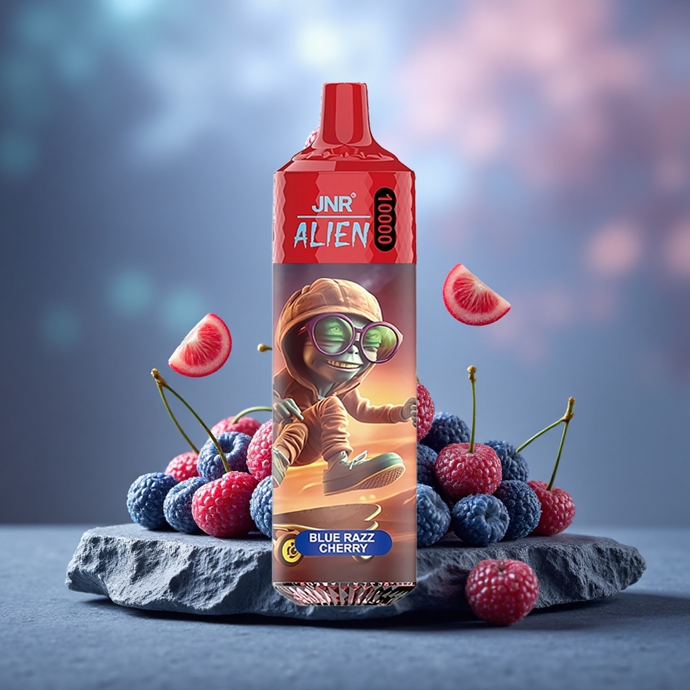 JNR Alien 10000 Puffs Disposable Vape Blue Razz Cherry with LED RGB & Type-C