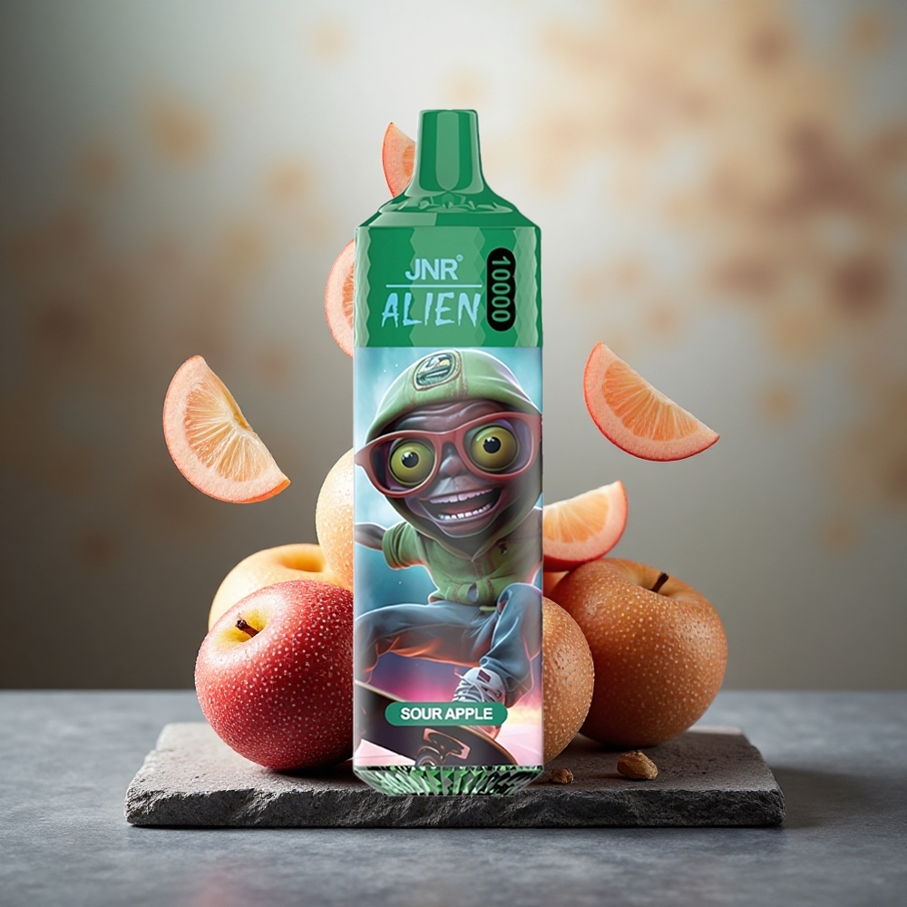 JNR Alien 10000 Puffs Disposable Vape Sour Apple RGB LED Sporty Design