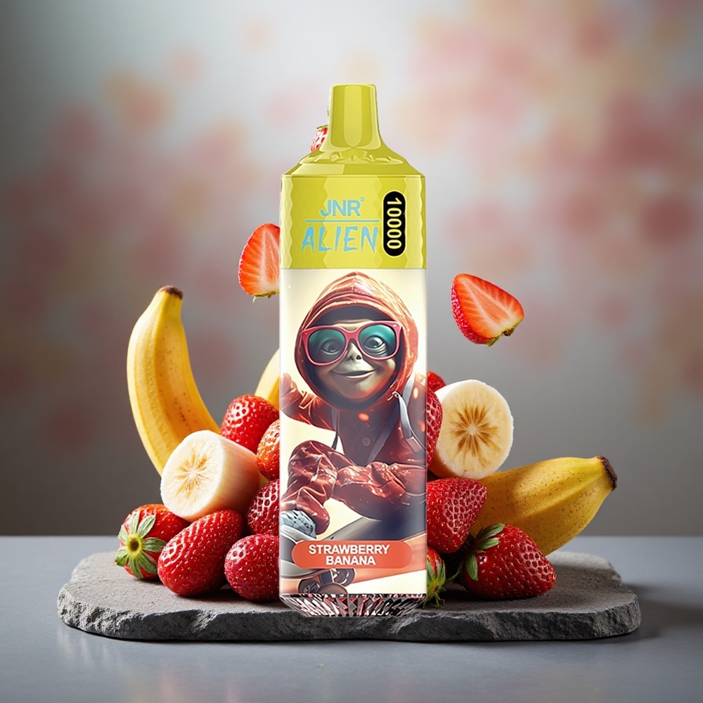 JNR Alien 10000 Puffs Disposable Vape Strawberry Banana LED RGB