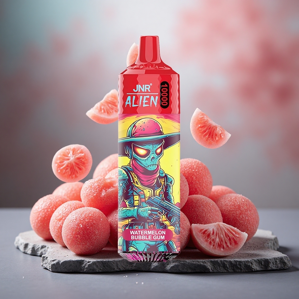 JNR Alien 10000 Puffs Watermelon Bubble Gum RGB LED Mesh Coil Disposable Vape