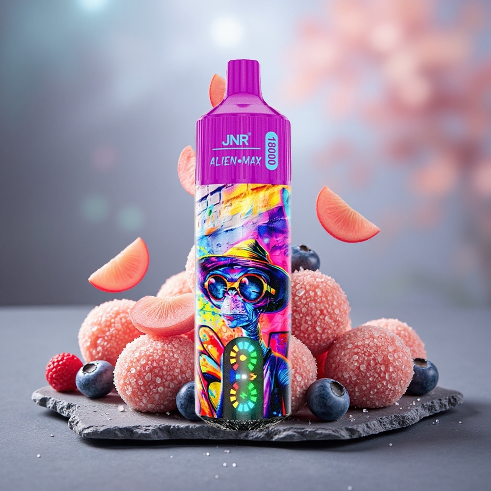 JNR Alien Max 18000 Puffs Dual Mesh Peach Blueberry Candy