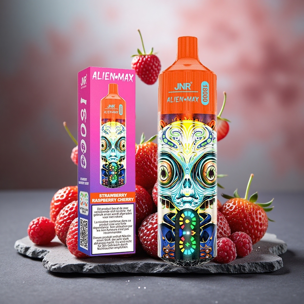 JNR Alien Max 18000 Puffs Dual Mesh Strawberry Raspberry Cherry