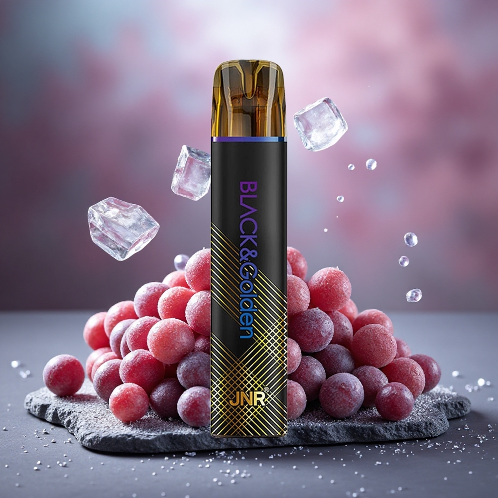 JNR Black&Golden 600+200 Puffs Disposable Vape Grape Ice 550mAh