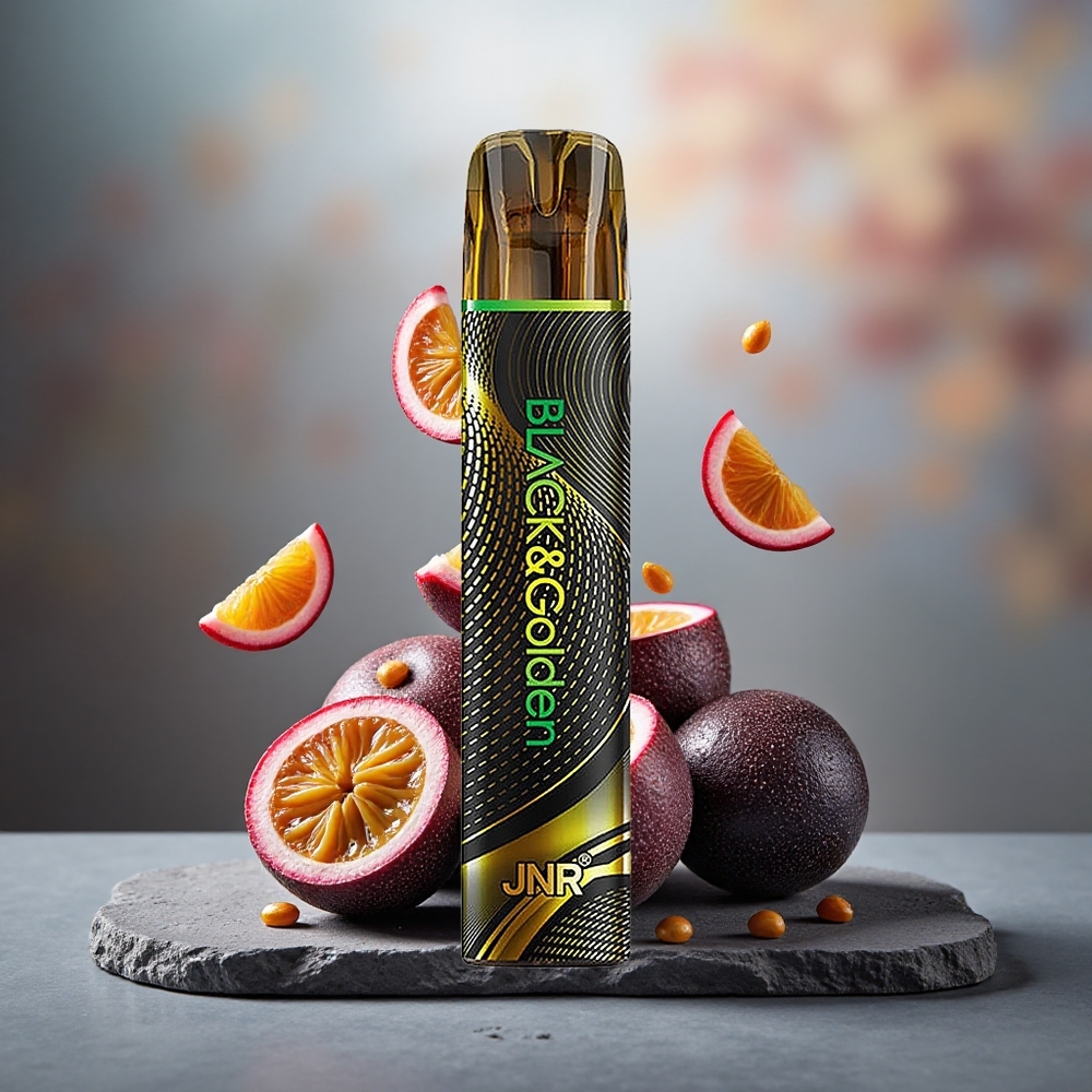 JNR Black&Golden 600+200 Puffs Disposable Vape Passion Monster