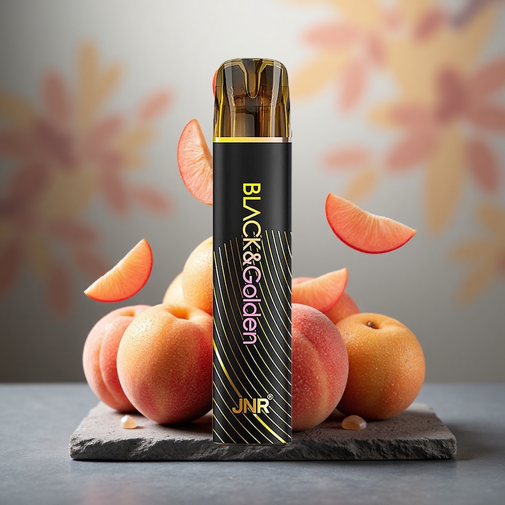 JNR Black&Golden 600+200 Puffs Disposable Vape Peach Mango 550mAh