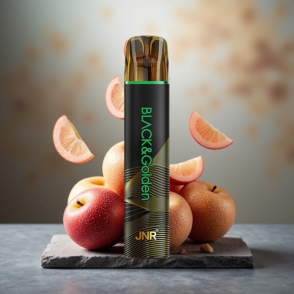 JNR Black&Golden 600+200 Puffs Disposable Vape Sour Apple 2% Nicotine