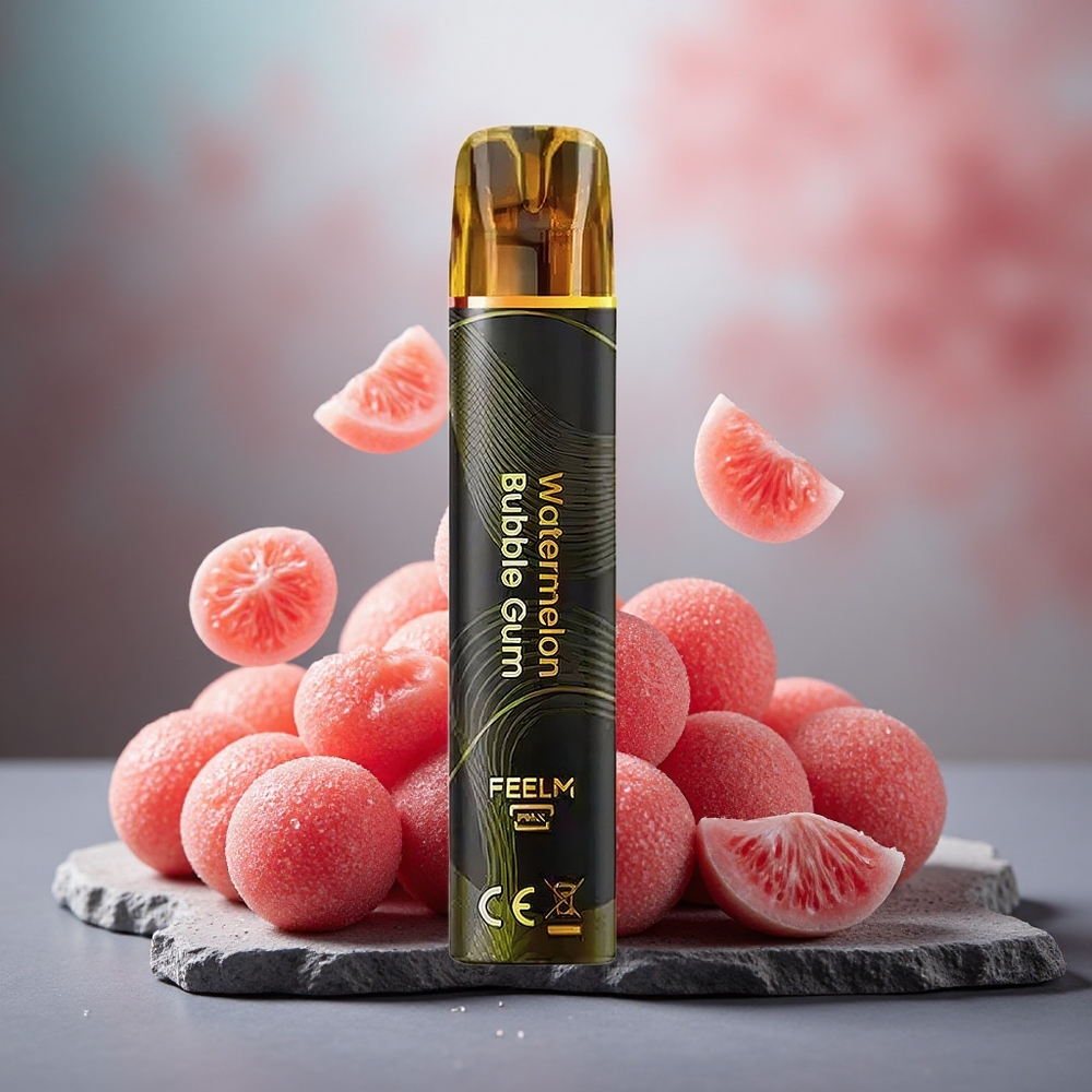 JNR Black&Golden 600+200 Puffs Disposable Vape Watermelon Bubble Gum 550mAh