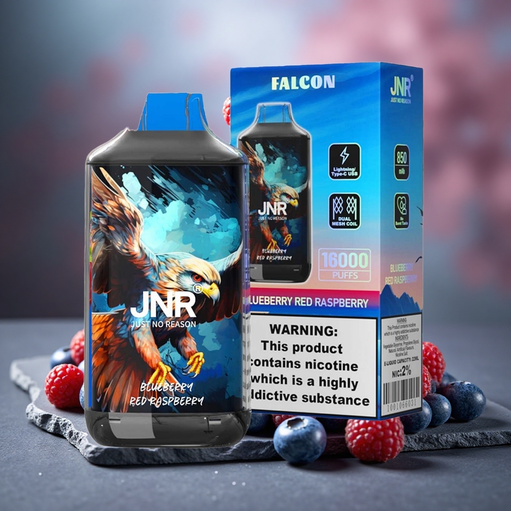 JNR Falcon 16000 Puffs 22ml Blueberry Red Raspberry Dual Mesh Disposable Vape