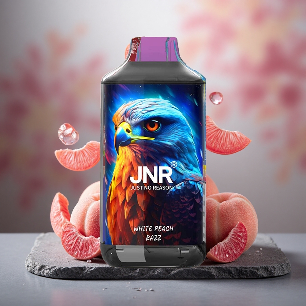 JNR Falcon 16000 Puffs 22ml Disposable Vape White Peach Razz