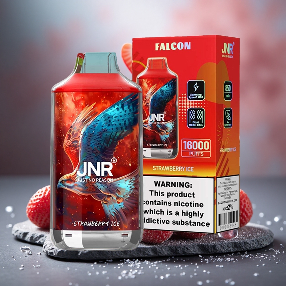 JNR Falcon 16000 Puffs 22ml Strawberry Ice Dual Mesh Disposable Vape