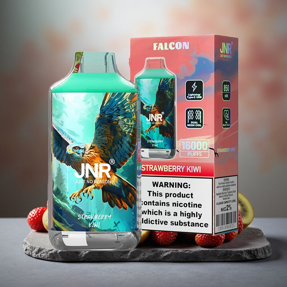 JNR Falcon 16000 Puffs 22ml Strawberry Kiwi Dual Mesh Disposable Vape