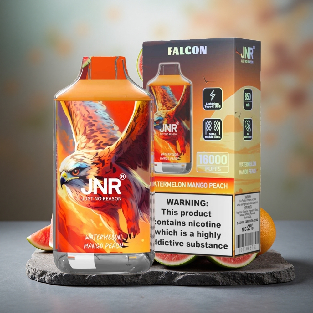 JNR Falcon 16000 Puffs 22ml Watermelon Mango Peach Dual Mesh Disposable Vape