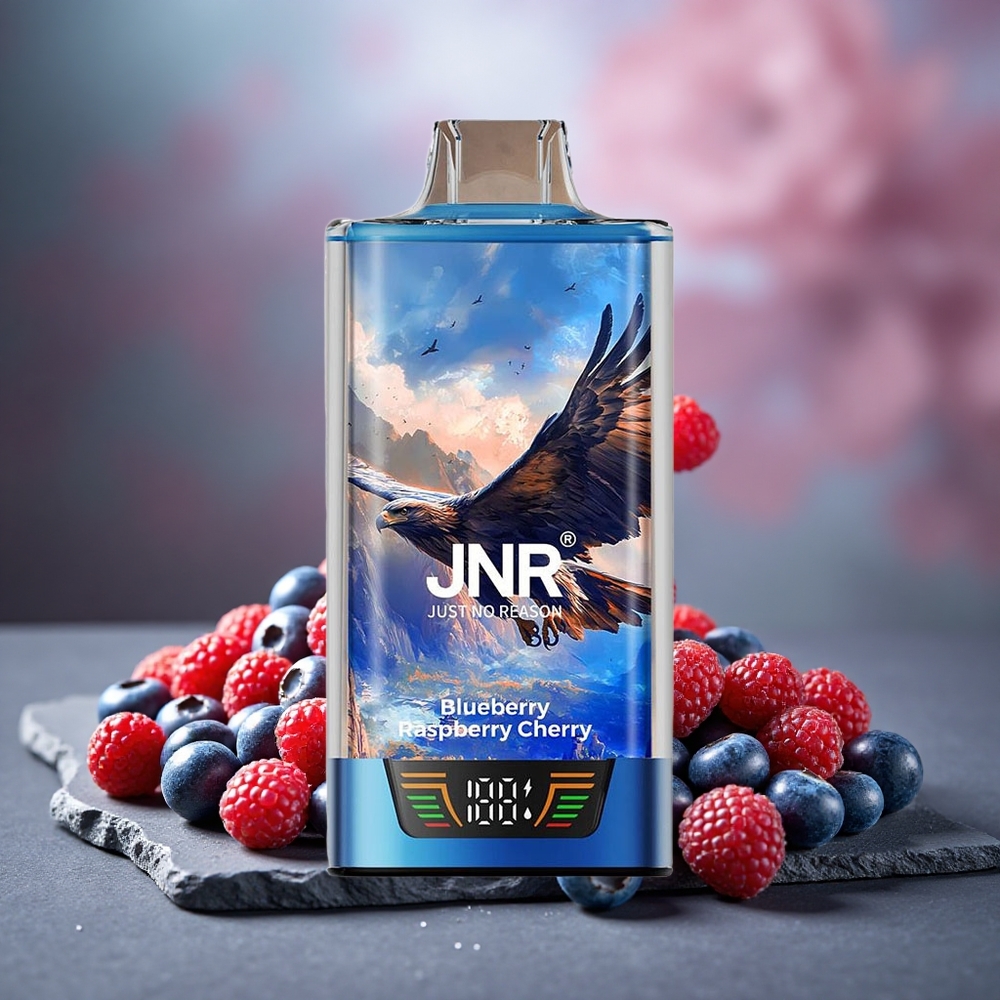 JNR Falcon Pro 28000 Disposable Vape Blueberry Raspberry Cherry USB-C Smart Display