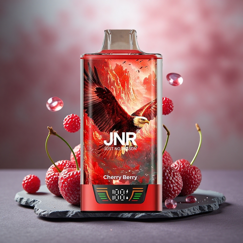 JNR Falcon Pro 28000 Disposable Vape Cherry Berry with Dual Mesh Coil & Smart Display