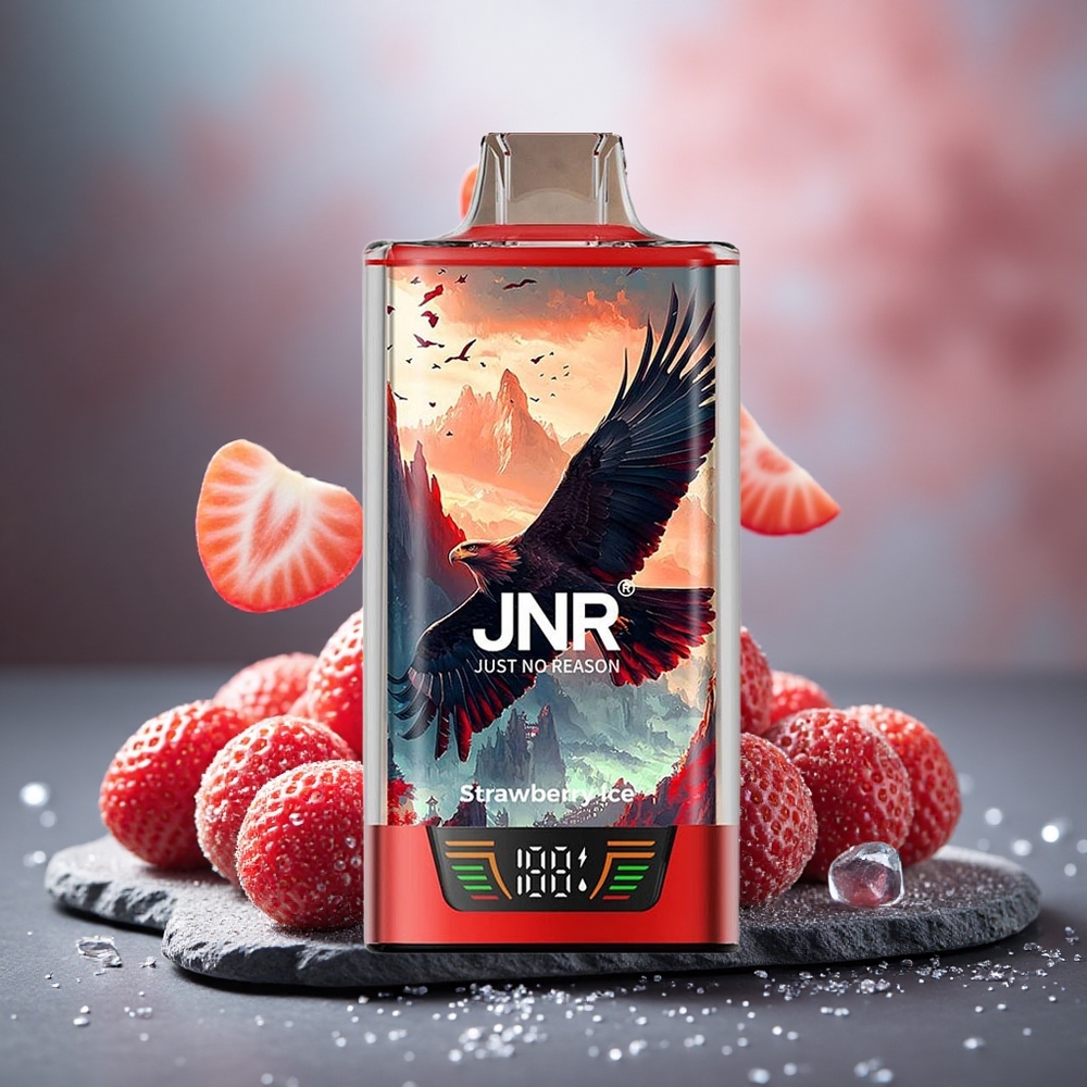 JNR Falcon Pro 28000 Disposable Vape Strawberry Ice with Smart Display & Dual Mesh Coil