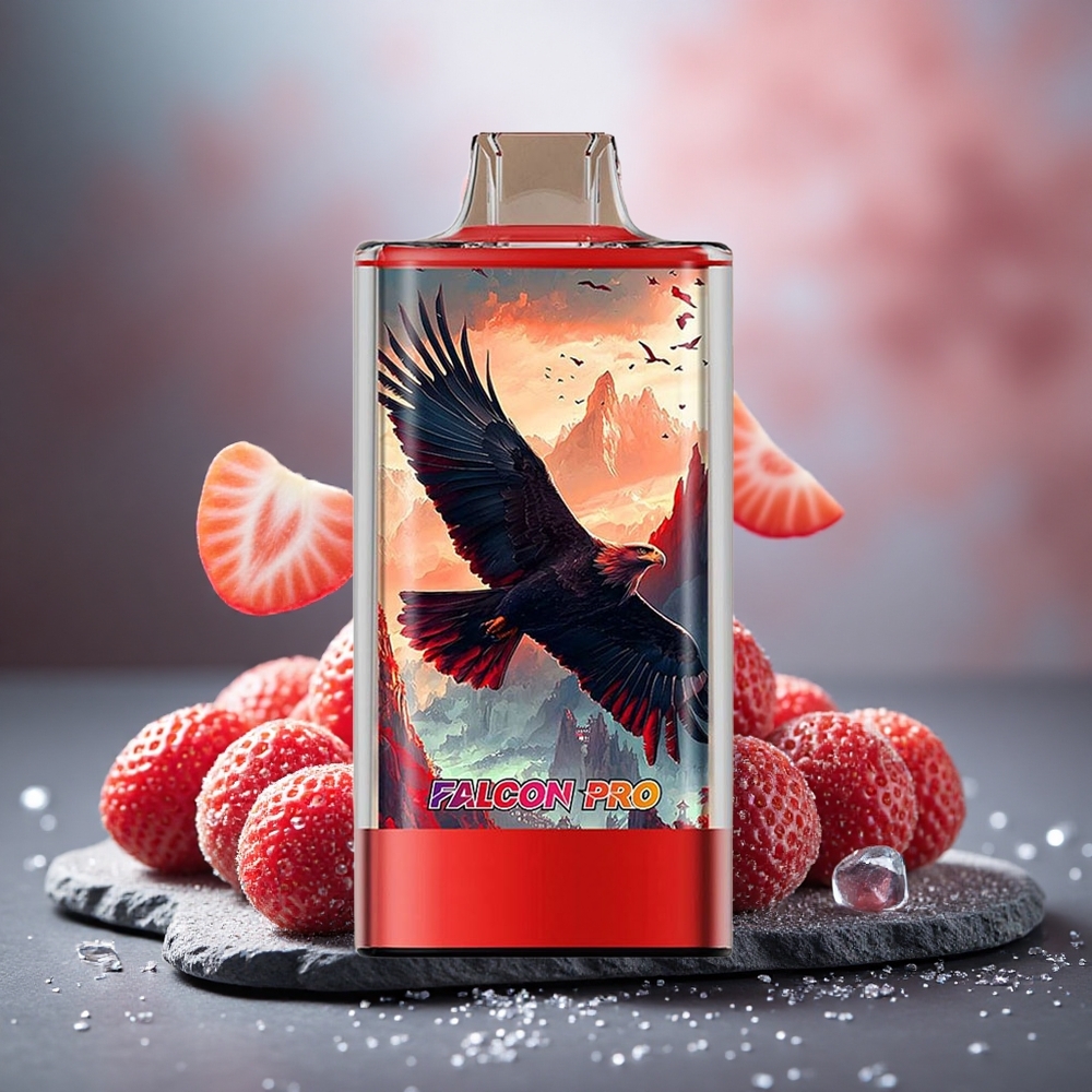 JNR Falcon Pro 28000 Disposable Vape Strawberry Ice with Smart Display & Dual Mesh Coil