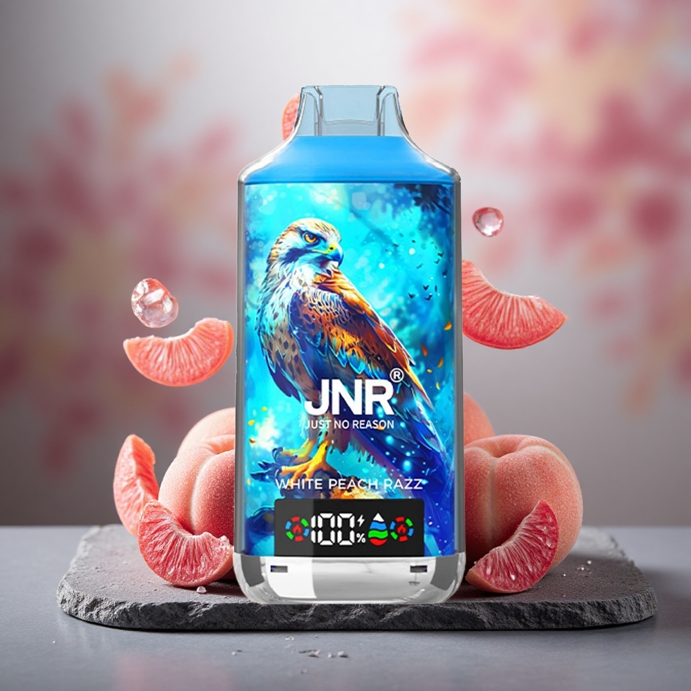 JNR Falcon X 18000 Puffs Dual Mesh Disposable Vape White Peach Razz