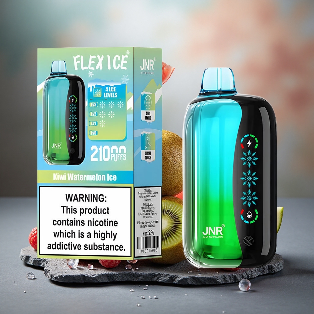 JNR Flex Ice 21000 Puffs Disposable Vape Kiwi Watermelon Ice with Customizable Airflow