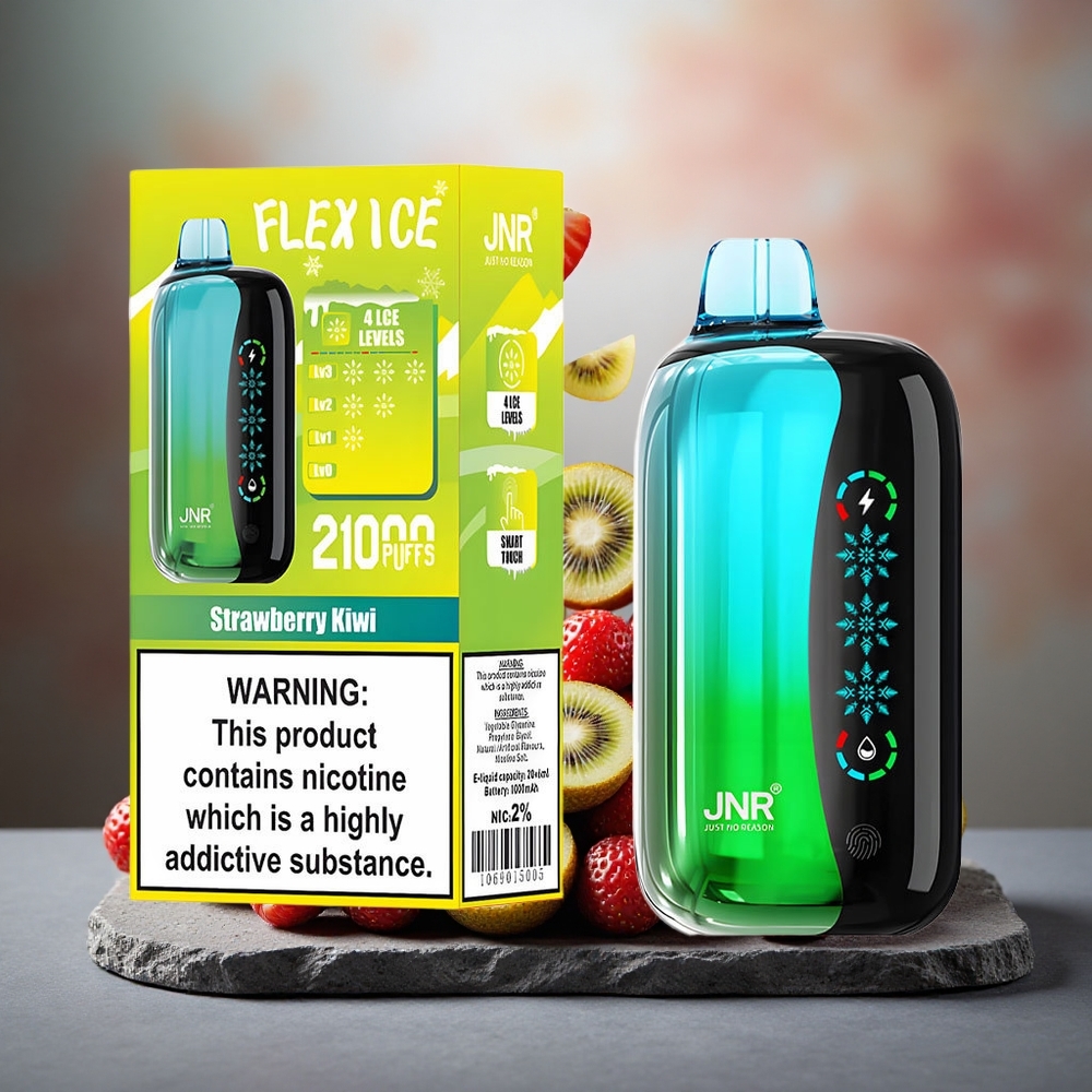 JNR Flex Ice 21000 Puffs Disposable Vape Strawberry Kiwi Dual Mesh