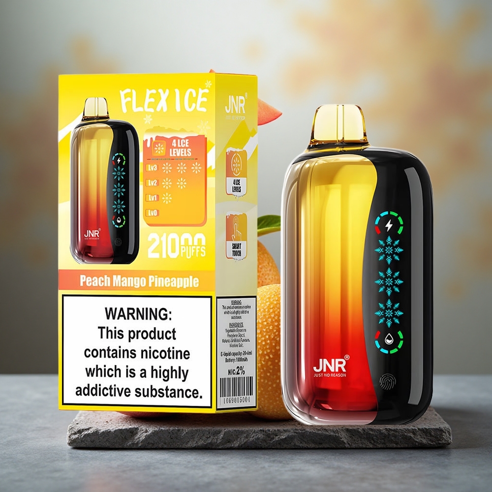 JNR Flex Ice 21000 Puffs Touch Screen Disposable Vape Peach Mango Pineapple