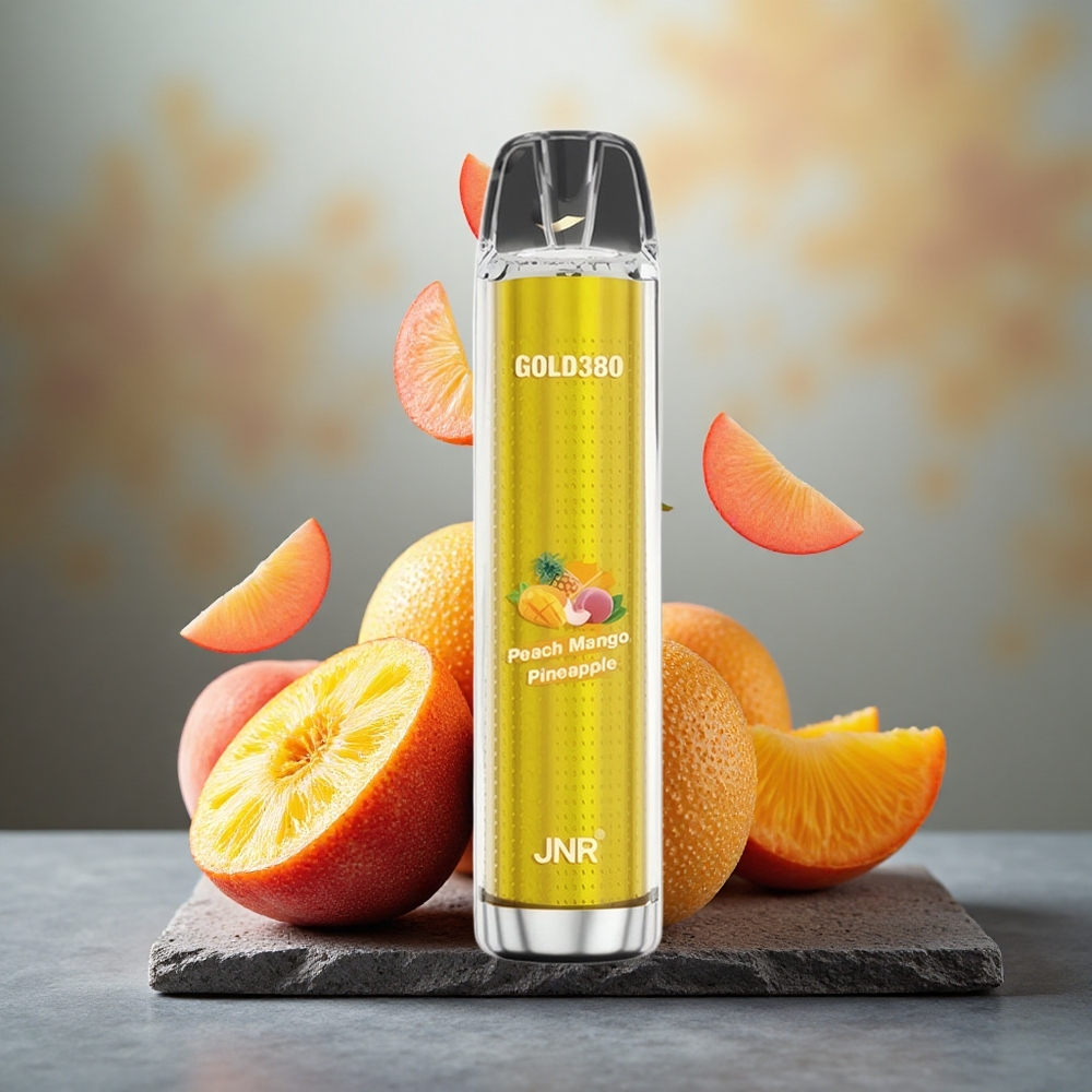 JNR Gold380 6000 Puffs 1500mAh Disposable Vape Peach Mango Pineapple