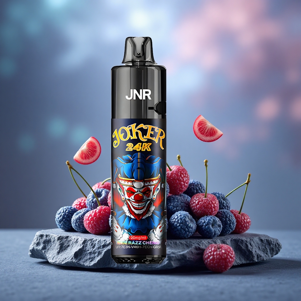JNR Joker 24K Puffs Disposable Vape Blue Razz Cherry 800mAh 2% Nicotine