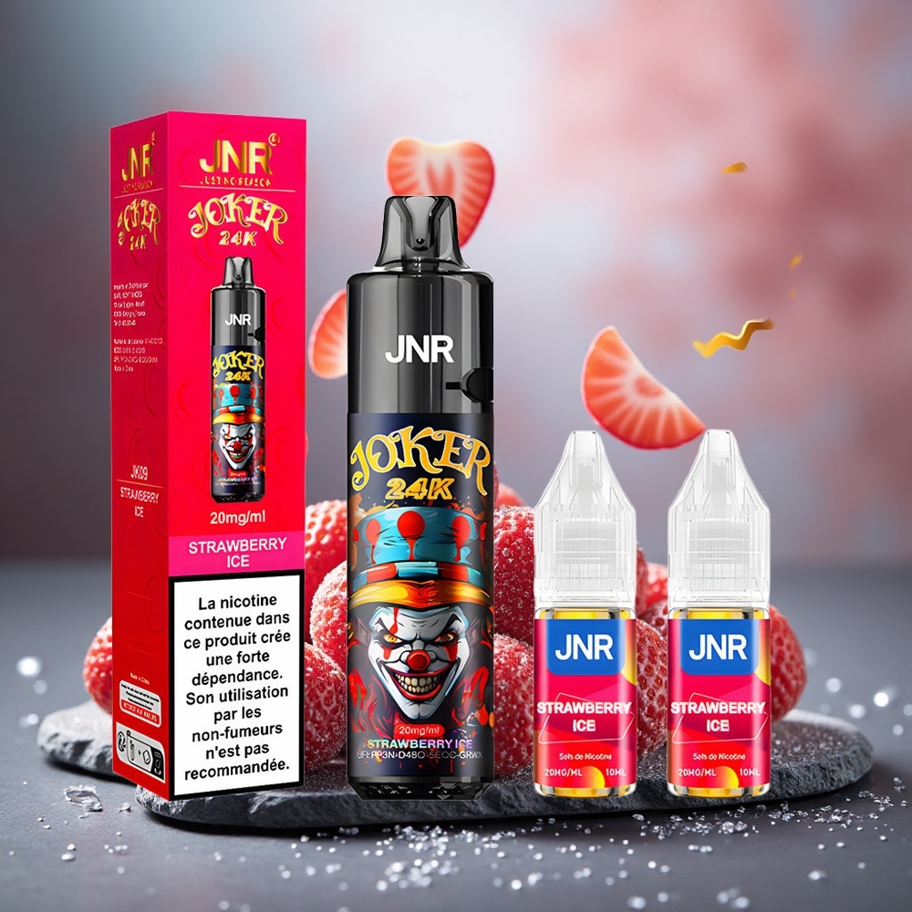 JNR Joker 24K Puffs Disposable Vape Strawberry Ice 800mAh Type-C