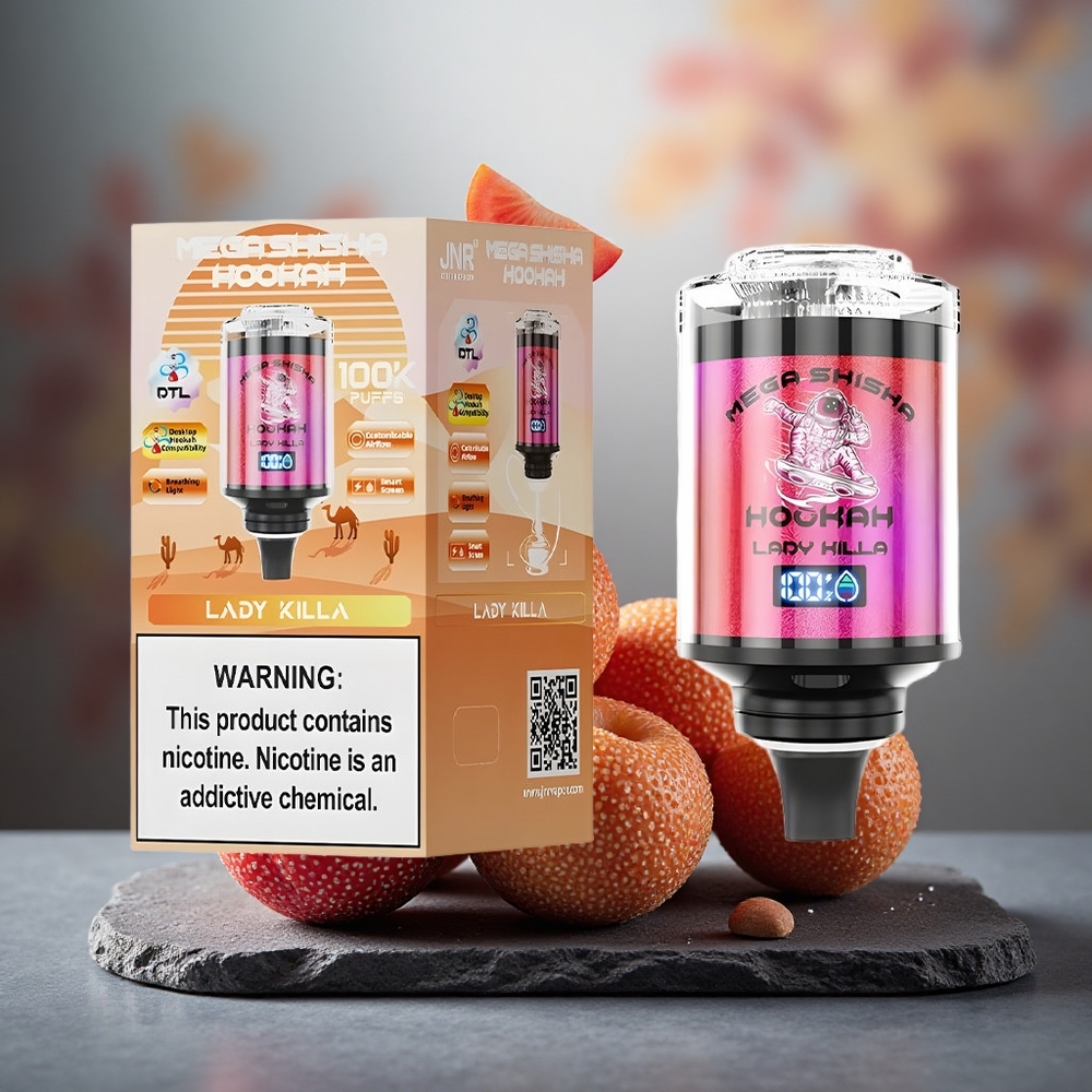 JNR Mega Shisha Hookah 100K 60ml Smart Screen Lady Killa