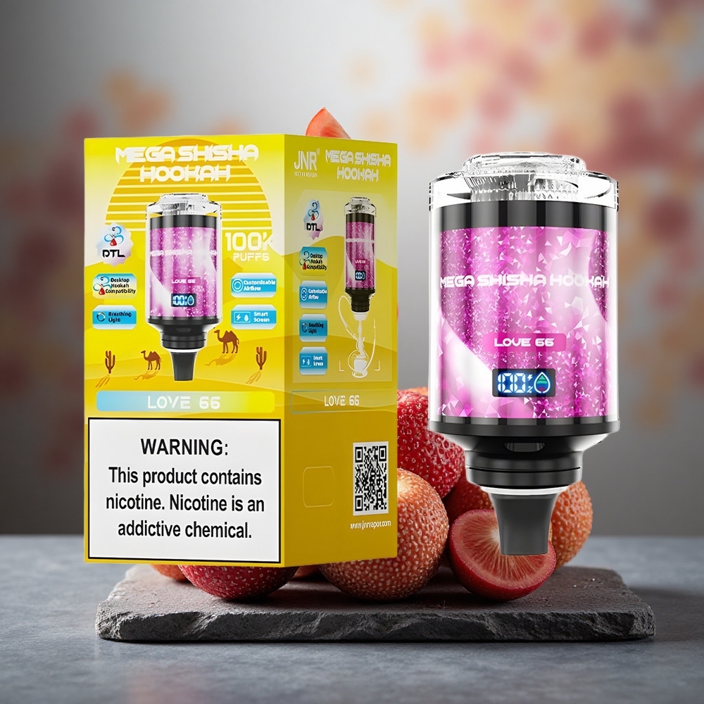 JNR Mega Shisha Hookah 100K Desktop 100K Puffs 60mL Love 66