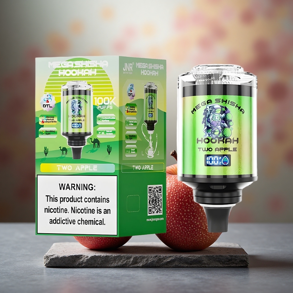 JNR Mega Shisha Hookah 100K Desktop 100K Puffs 60mL Two Apple