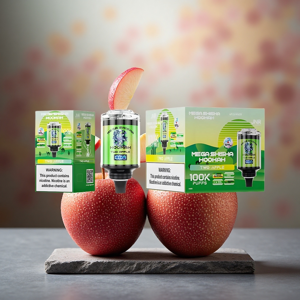 JNR Mega Shisha Hookah 100K Desktop 100K Puffs 60mL Two Apple