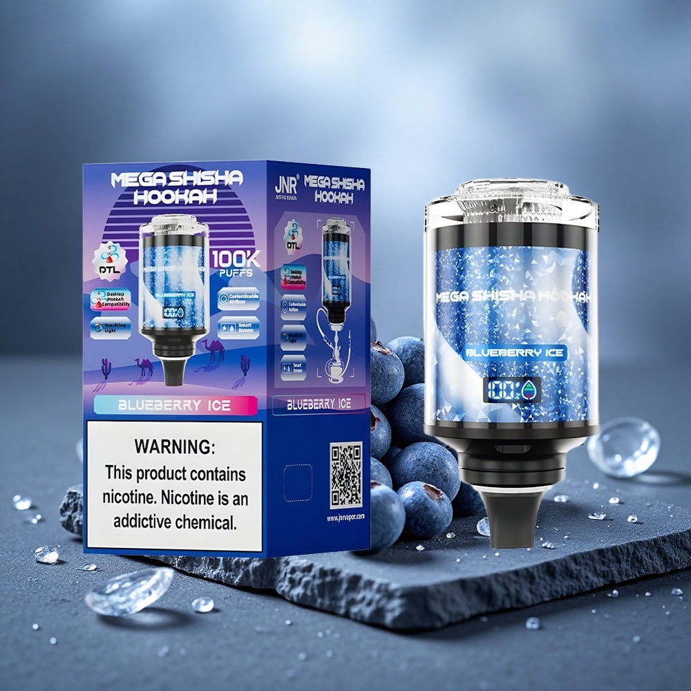 JNR Mega Shisha Hookah 100K Desktop Compatibility 100K Puffs Blueberry Ice